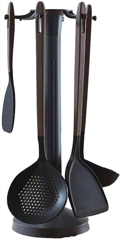 Premium 4-Piece Silicone Cooking Utensil Set with Wooden Handles - Food Grade Kitchen Tools for Baking, Stirring & Serving - Non-Scratch Heat-Resistant Kitchen Gadgets for Pots, Pans & Nonstick Cookware