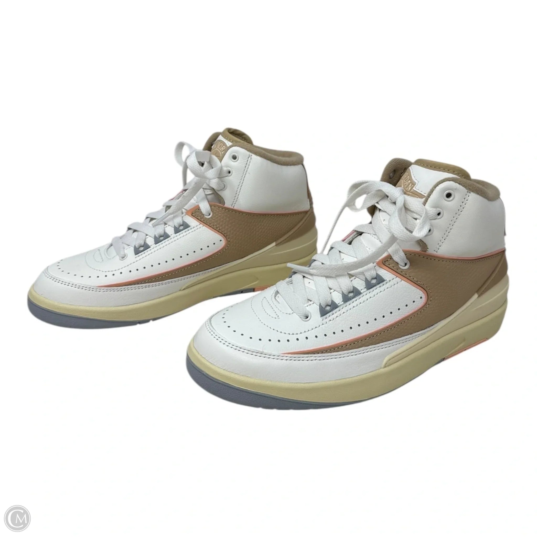 Nike Air Jordan Retro High Top Sneakers - Tan & White - Size 7 | Men's Basketball Shoes for Casual Wear & Street Style