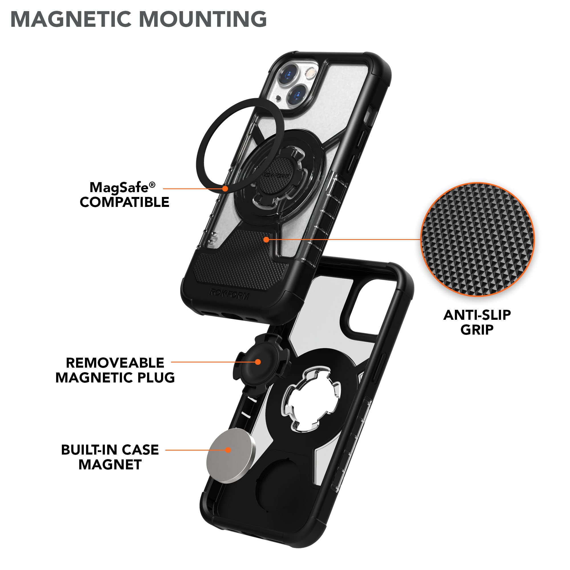 Rokform Crystal Clear Case for iPhone 13 with Motorcycle Phone Mount - Secure Bike Handlebar Mount for iPhone 13/13 Pro - Perfect for Motorcycle Rides, Cycling & Outdoor Adventures