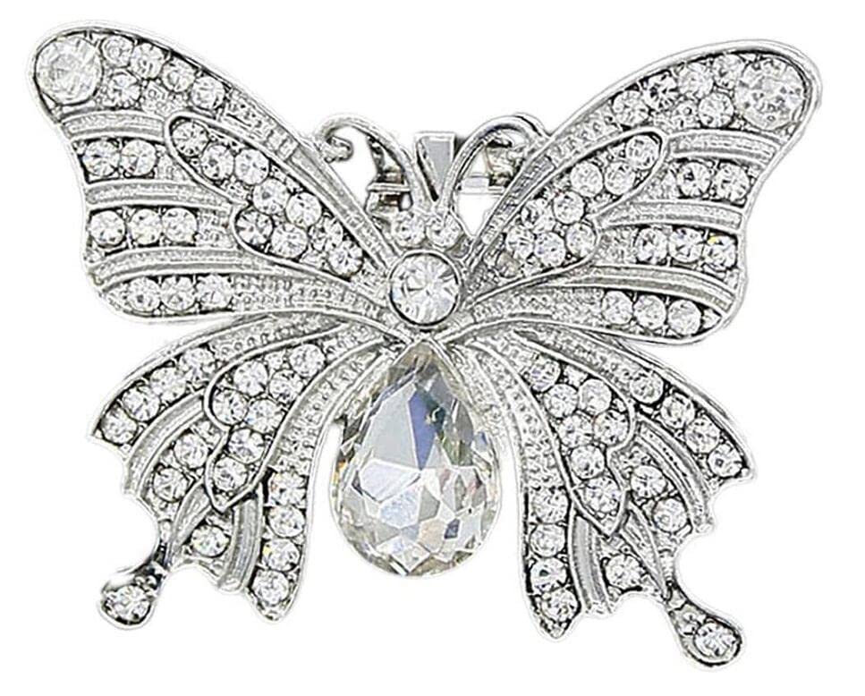 2PCS Rhinestone Crystal Butterfly Shoe Clips - Elegant Shoe Buckle Accessories for Women | Bridal Wedding Party Shoes Decoration | Perfect for Prom, Evening Gowns & Special Occasions