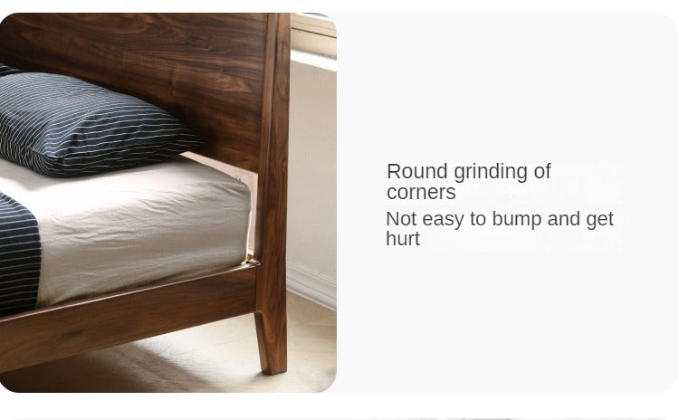 Solid Black Walnut Wood Bed Frame - Queen Size, Natural Wood Grain, Sturdy Platform Bed - Perfect for Modern, Farmhouse & Rustic Bedroom Decor