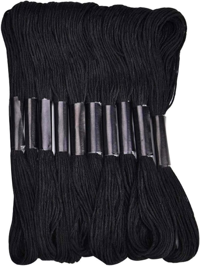 12 Skeins Friendship Bracelet String - Embroidery Floss for Cross Stitch & DIY Bracelet Making - Craft Yarn in Black & White - Perfect for DIY Jewelry, Scrapbooking & Gift Wrapping