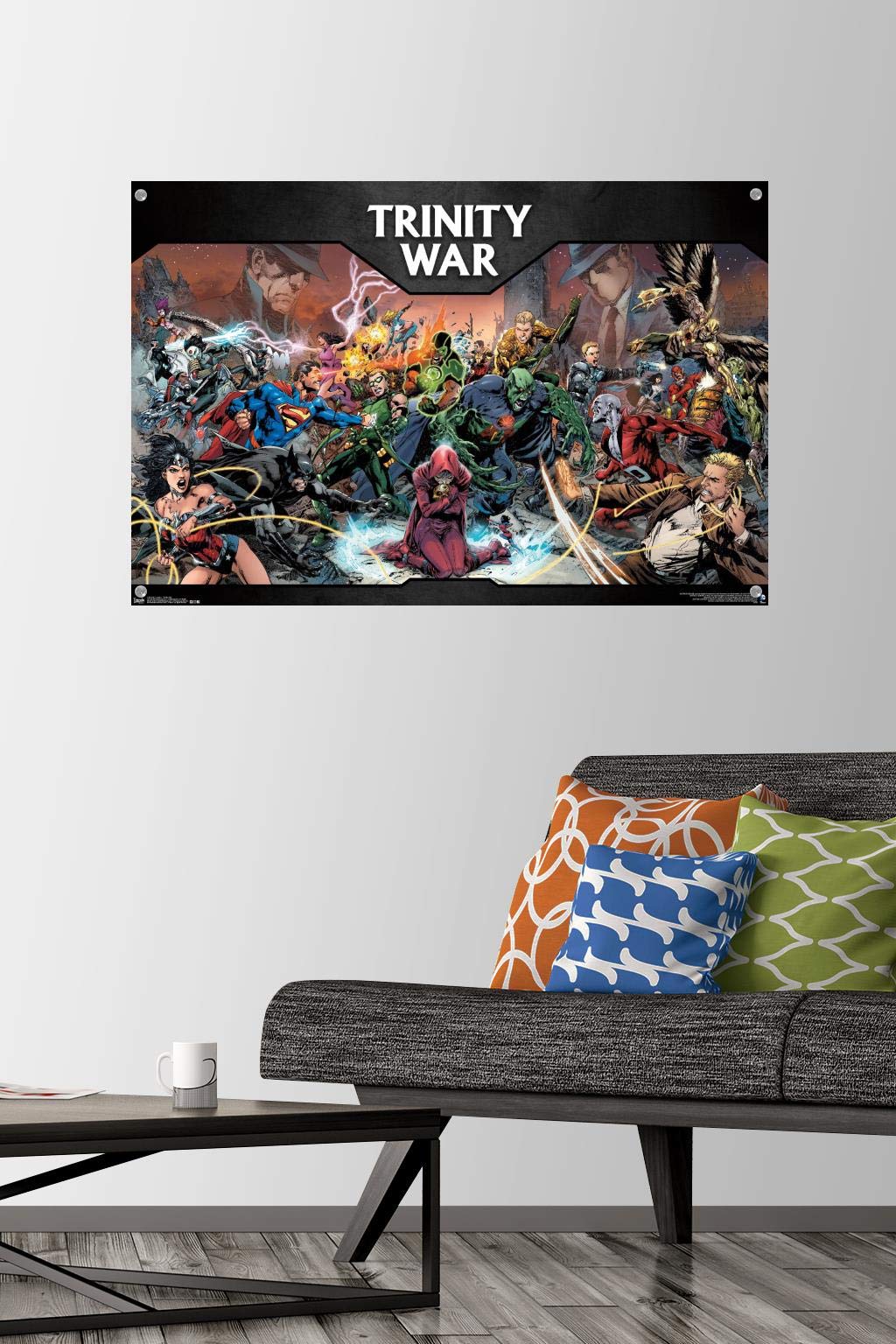 DC Comics The Trinity War Wall Poster - Premium Quality Comic Art Print with Push Pins - Perfect for Superhero Fans, Home Decor & Office Wall Art