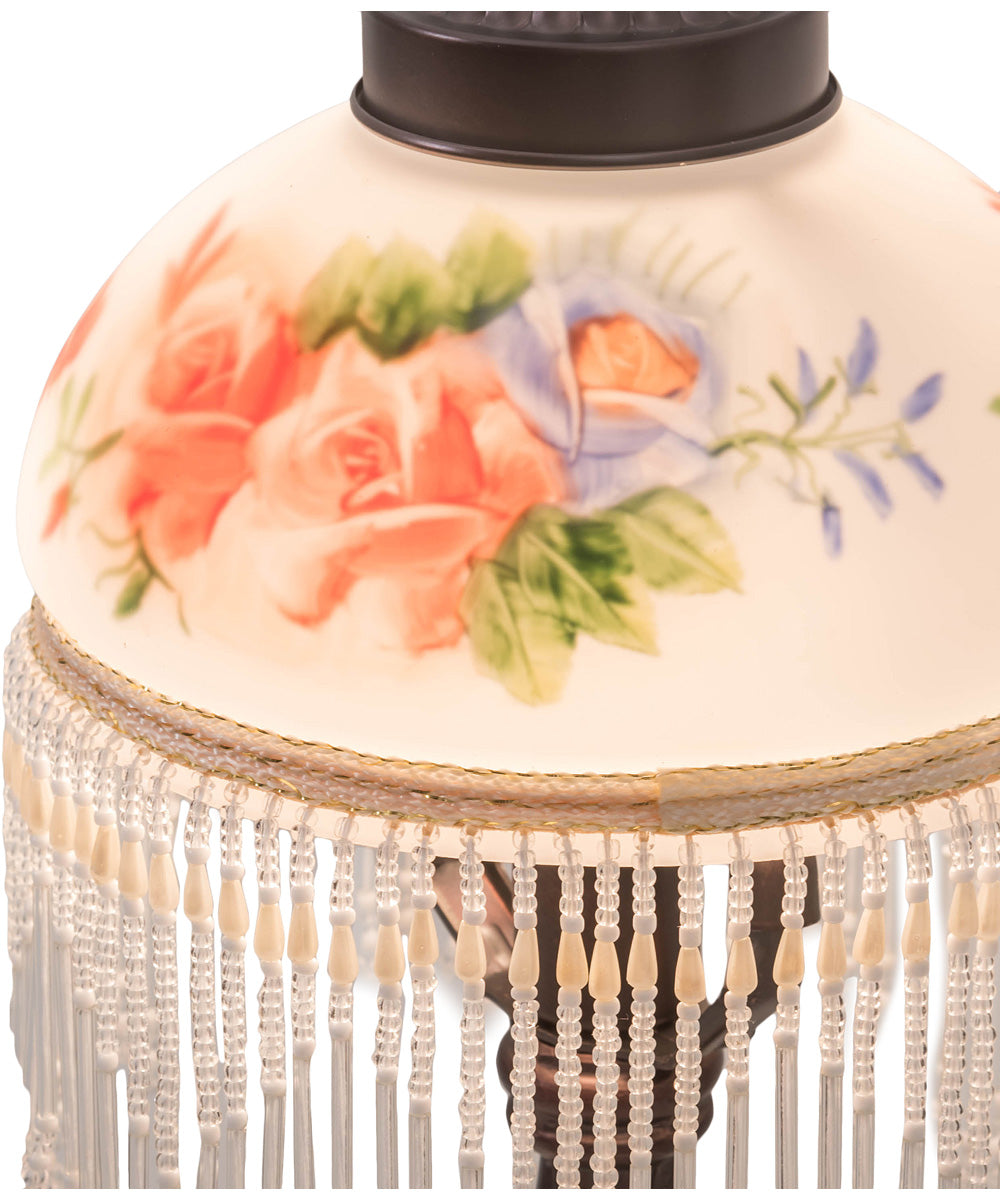 13H Rose Bouquet Fringed Mini Lamp - Romantic Floral Night Light for Bedroom, Wedding Decor, Valentine's Gift, Home Ambiance Lighting