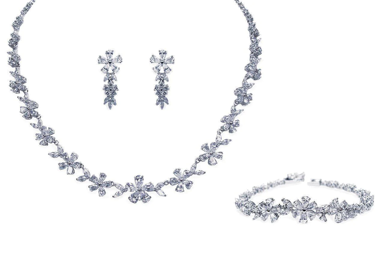 Elegant Silver Crystal Bridal Jewelry Set for Wedding - Cherish Your Special Day | Perfect for Brides, Bridesmaids & Formal Occasions