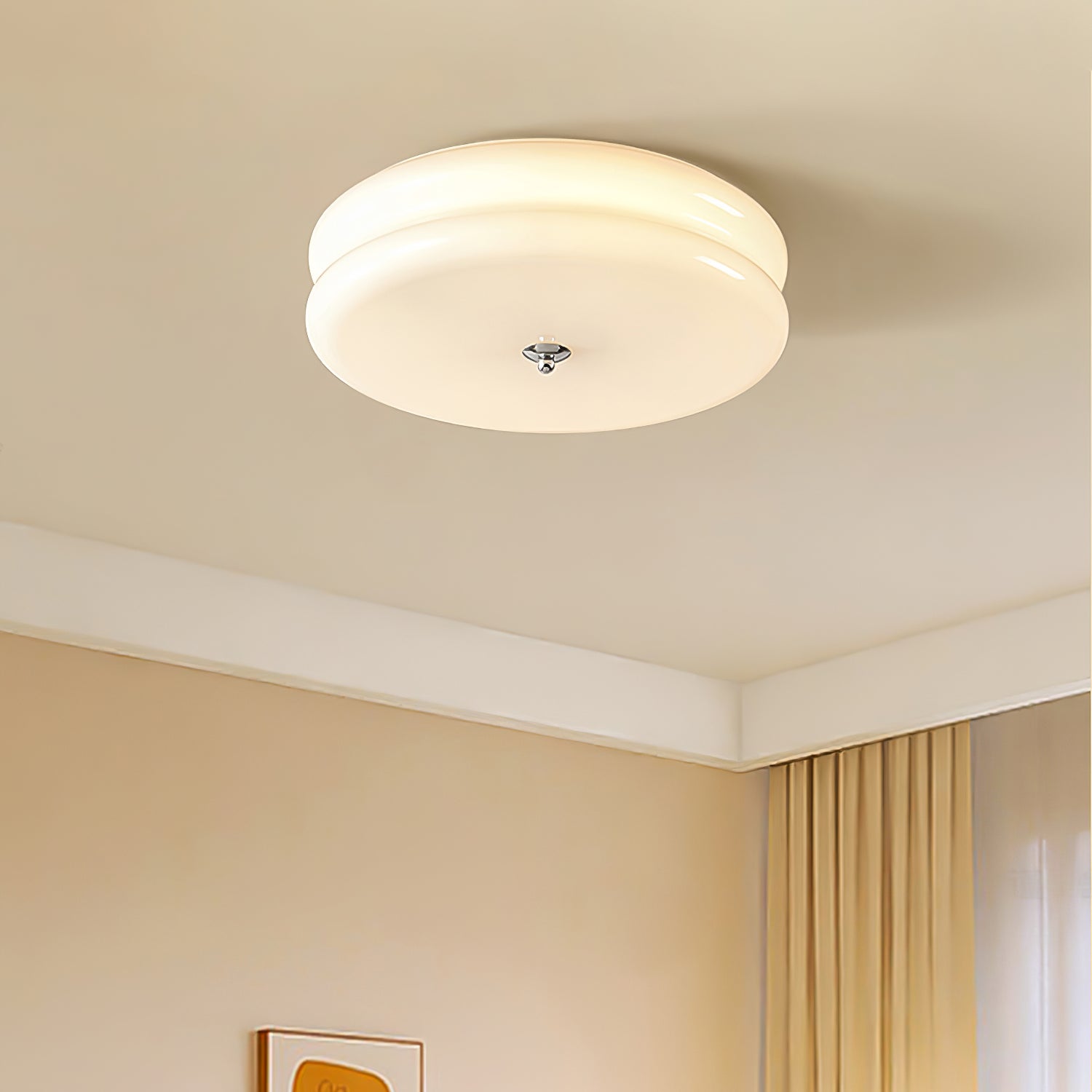 Art Deco Vintage Ceiling Light Fixture - Antique Bronze Finish, Crystal Accents - Perfect for Dining Room, Bedroom, or Foyer Lighting