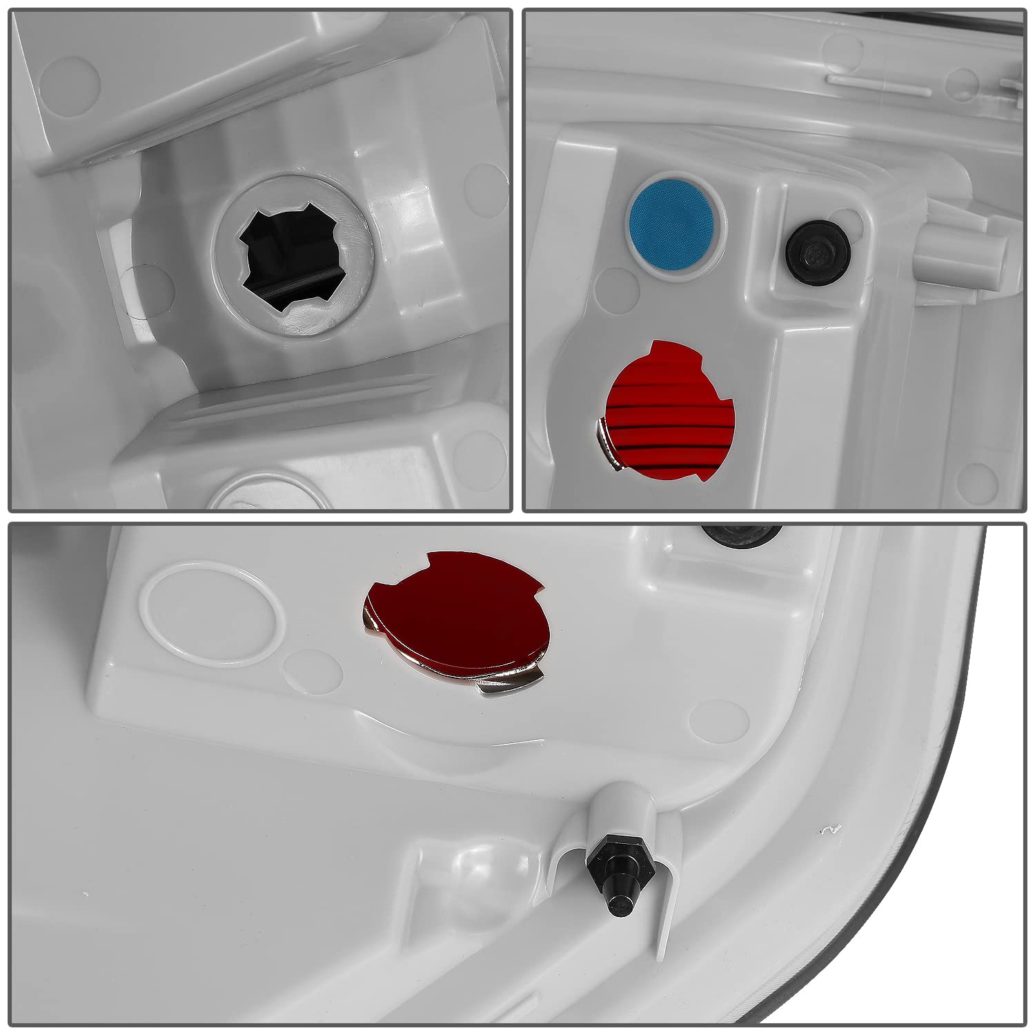DNA MOTORING TL-ZTL-006-CHRD Red Polycarbonate Tail Lights for 2009-2014 Ford F-150 - No Bulb Sockets Included | Durable Replacement for Enhanced Visibility & Style