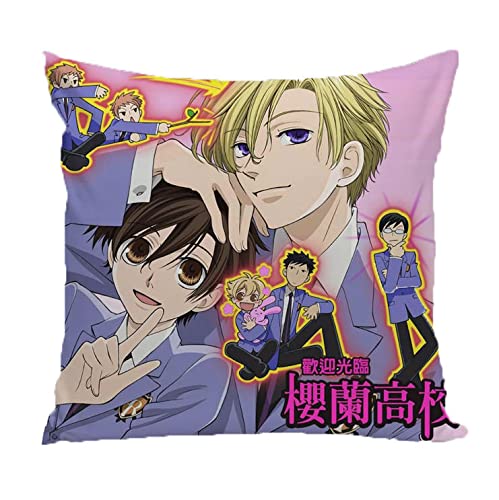 Ouran High School Host Club Anime Cartoon Sofa Pillow - Soft Decorative Throw Cushion for Bedroom, Living Room, Cosplay Gift (Multiple Colors)