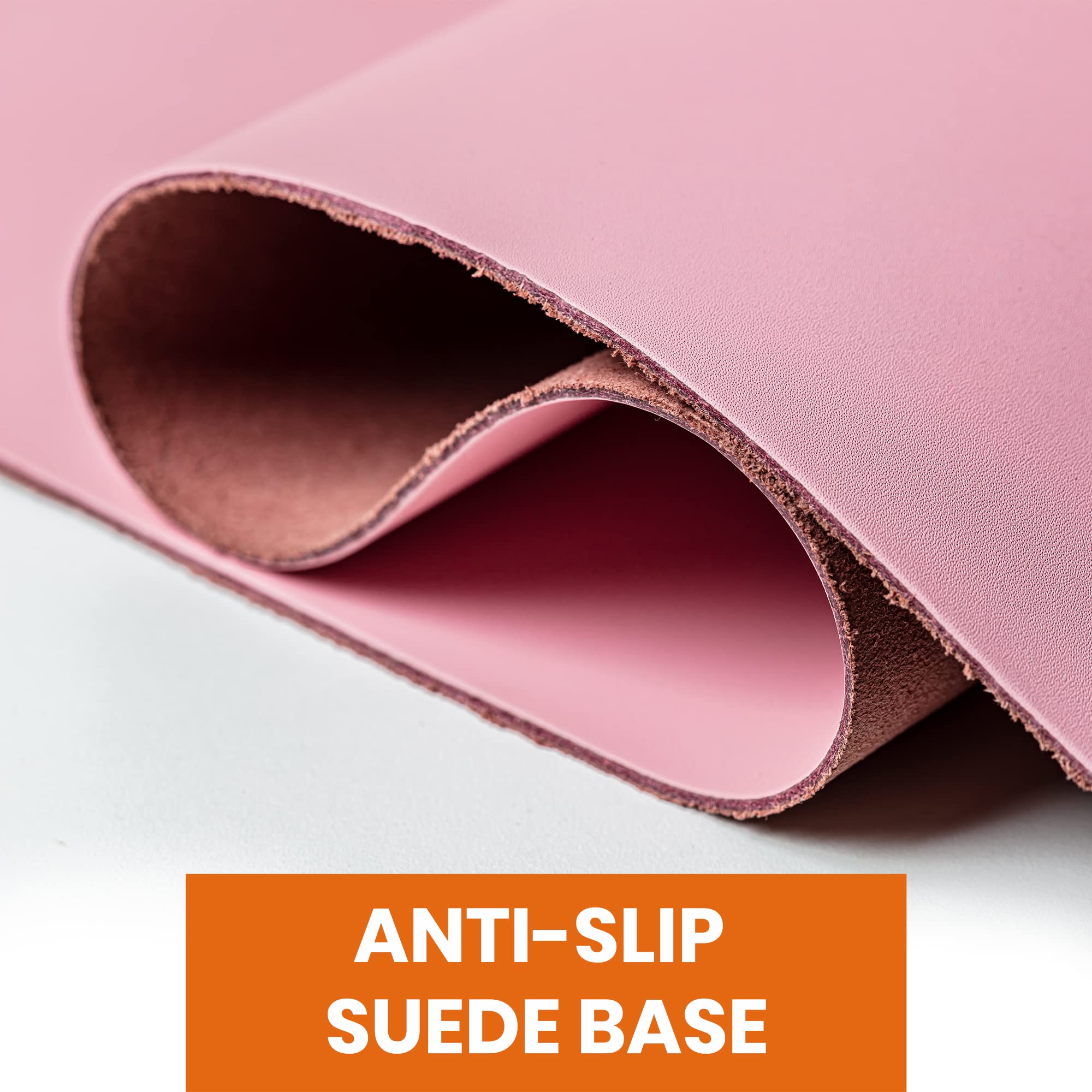 Premium Genuine Pink Leather Mouse Pad - 9x9 Inch, Soft & Durable for Wireless Mice - Office & Gaming Desk Accessory, Cute Gift for Women & Girls