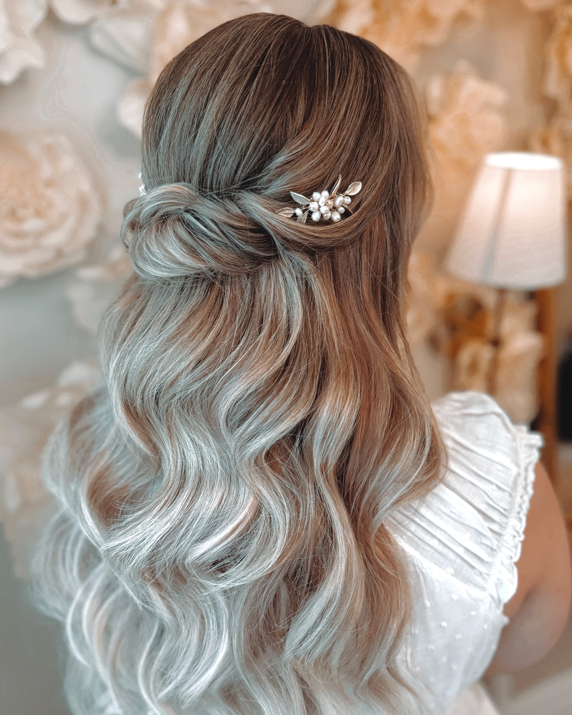 Briella Pearl Hair Pin - Elegant Pearl Hair Clip for Women, Bridal Hair Accessories, Wedding, Prom, Party, Everyday Wear