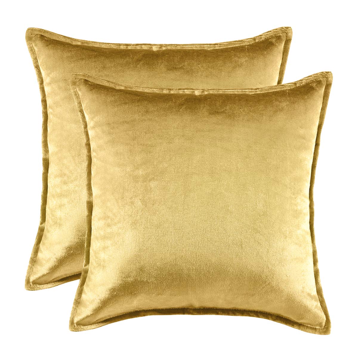 Luxury Gold Velvet Decorative Throw Pillow Covers 24x24 Inch - Soft Square Couch Sofa Pillow Covers Set of 2 for Living Room, Bedroom & Home Decor - Elegant & Stylish Accent Pillows for Sofa, Bed, Chair