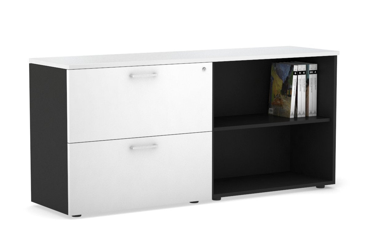 2-Drawer File Cabinet with Open Storage Shelf - Compact Office Organizer for Documents, Supplies & Stationery - Perfect for Home, Office & Workspace Organization