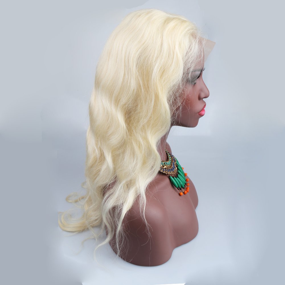 613 Blonde Full Lace Human Hair Wig - Pre Plucked with Baby Hair & Free Part | 12 Inch Body Wave Lace Front Wig for Women | Perfect for Cosplay, Daily Wear & Special Occasions