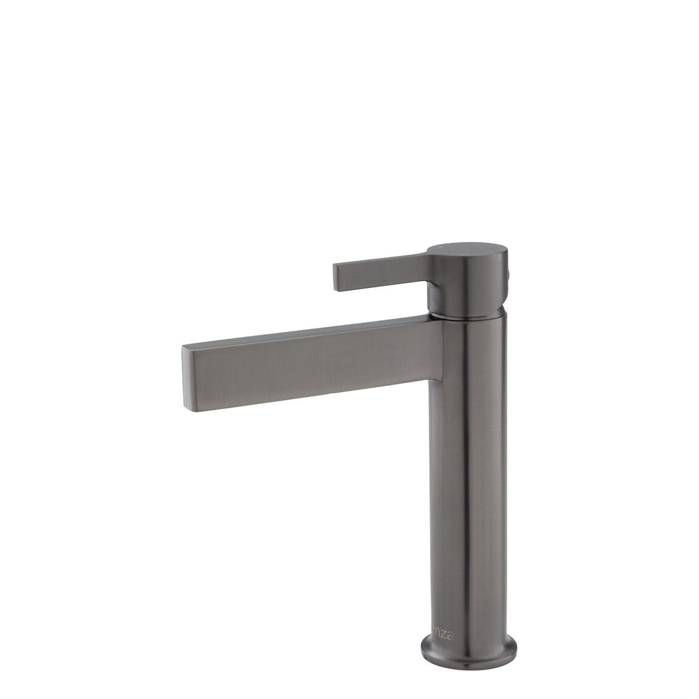 Fienza Sansa Basin Mixer Faucet - Gunmetal Grey Finish, Modern Bathroom Sink Faucet for Vanity, Powder Room, and Guest Bathroom