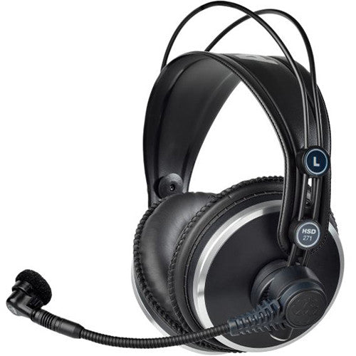 AKG 2955X00320 Professional Over-Ear Headset with Dynamic Microphone, Auto HP Mute & Noise Isolation - Perfect for Podcasting, Gaming & Studio Recording