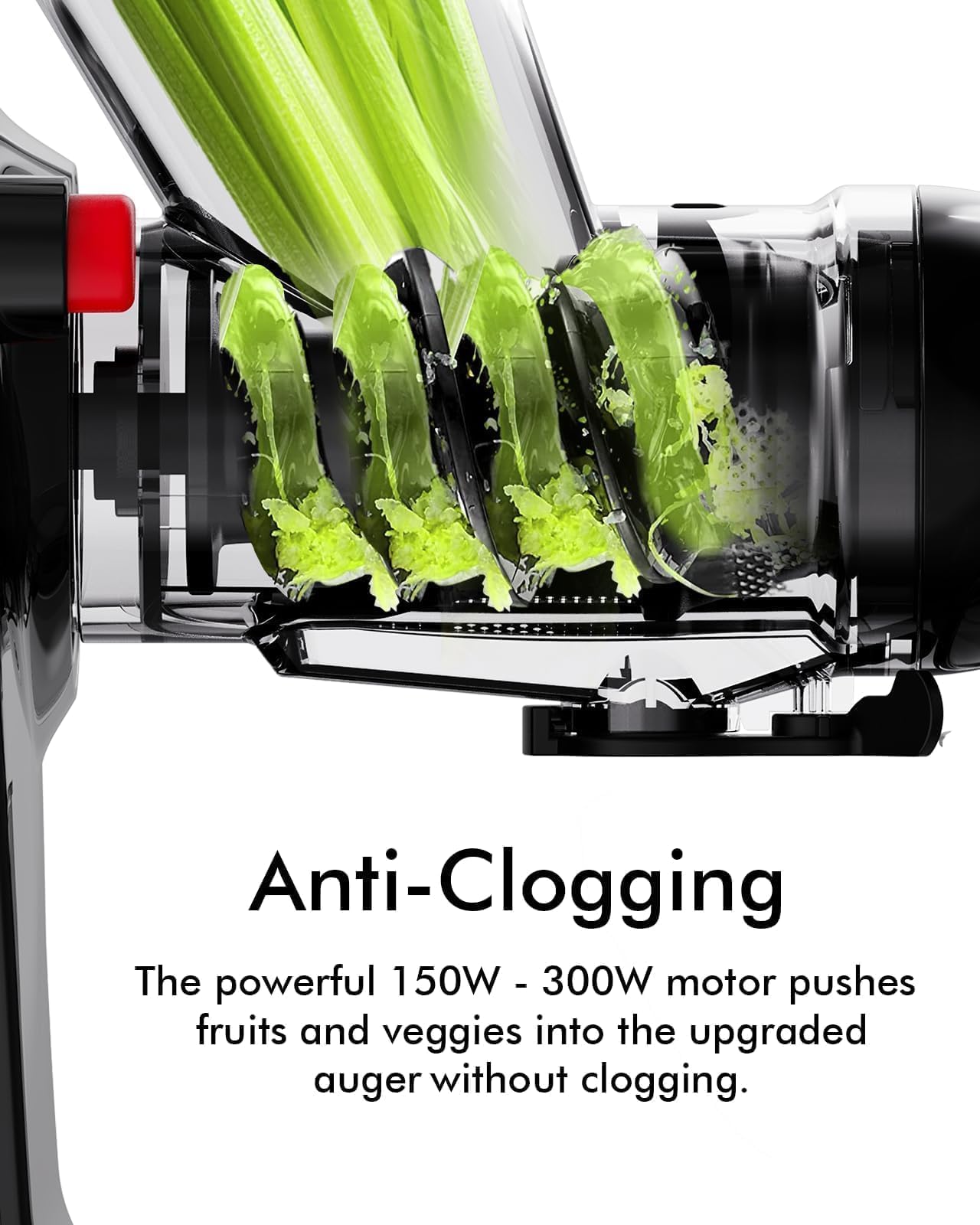 SiFENE Slow Masticating Juicer - Cold Press Juice Extractor for Fruits & Vegetables with Dual Mouth, Quiet Motor, Anti-Clog System - High Juice Yield, Easy to Clean, BPA-Free (Red) - Perfect for Healthy Juicing at Home, Office or Gym