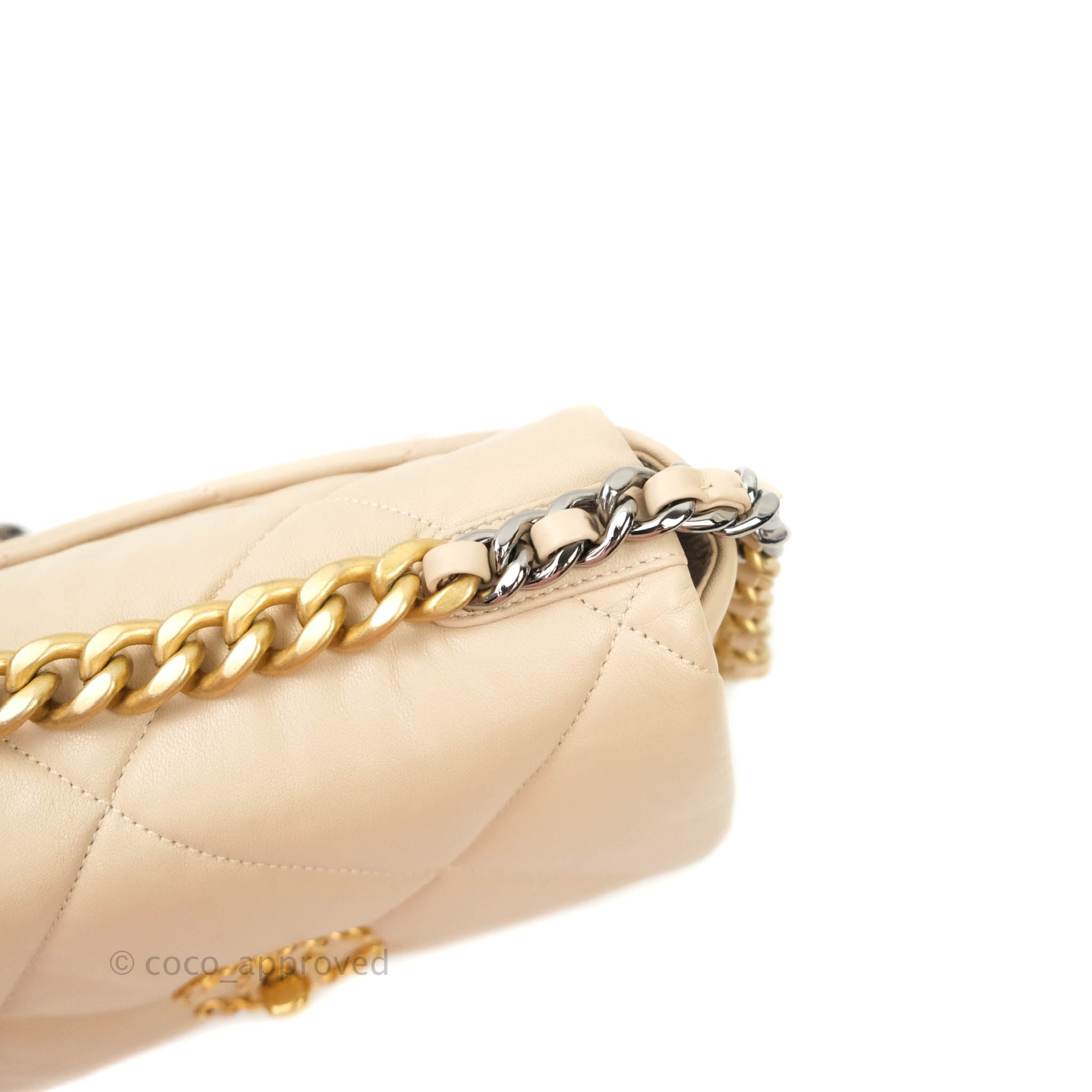 Chanel 19 Small Beige Handbag with Mixed Hardware - Luxury Designer Crossbody Bag for Women | Perfect for Work, Date Night & Special Occasions