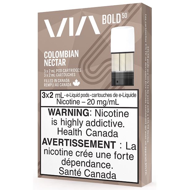 VIA STLTH Colombian Nectar E-Liquid - Premium Vape Juice for Pod Systems | Perfect for On-The-Go Vaping & Flavorful Cloud Chasing