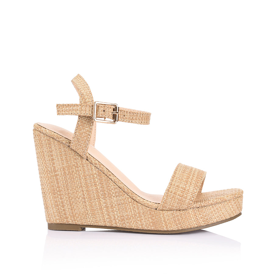 Amaya Rope Wedge Sandals - Natural Raffia Espadrille Shoes for Women | Summer Beach Wedding Casual Outfits