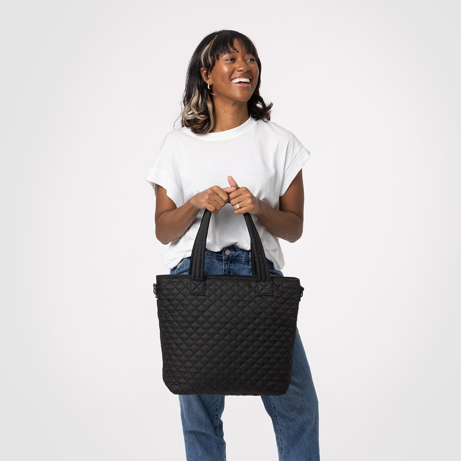 Harper Quilted Tote Bag - Stylish & Durable 8-Inch Handbag for Women | Perfect for Work, Travel & Everyday Use