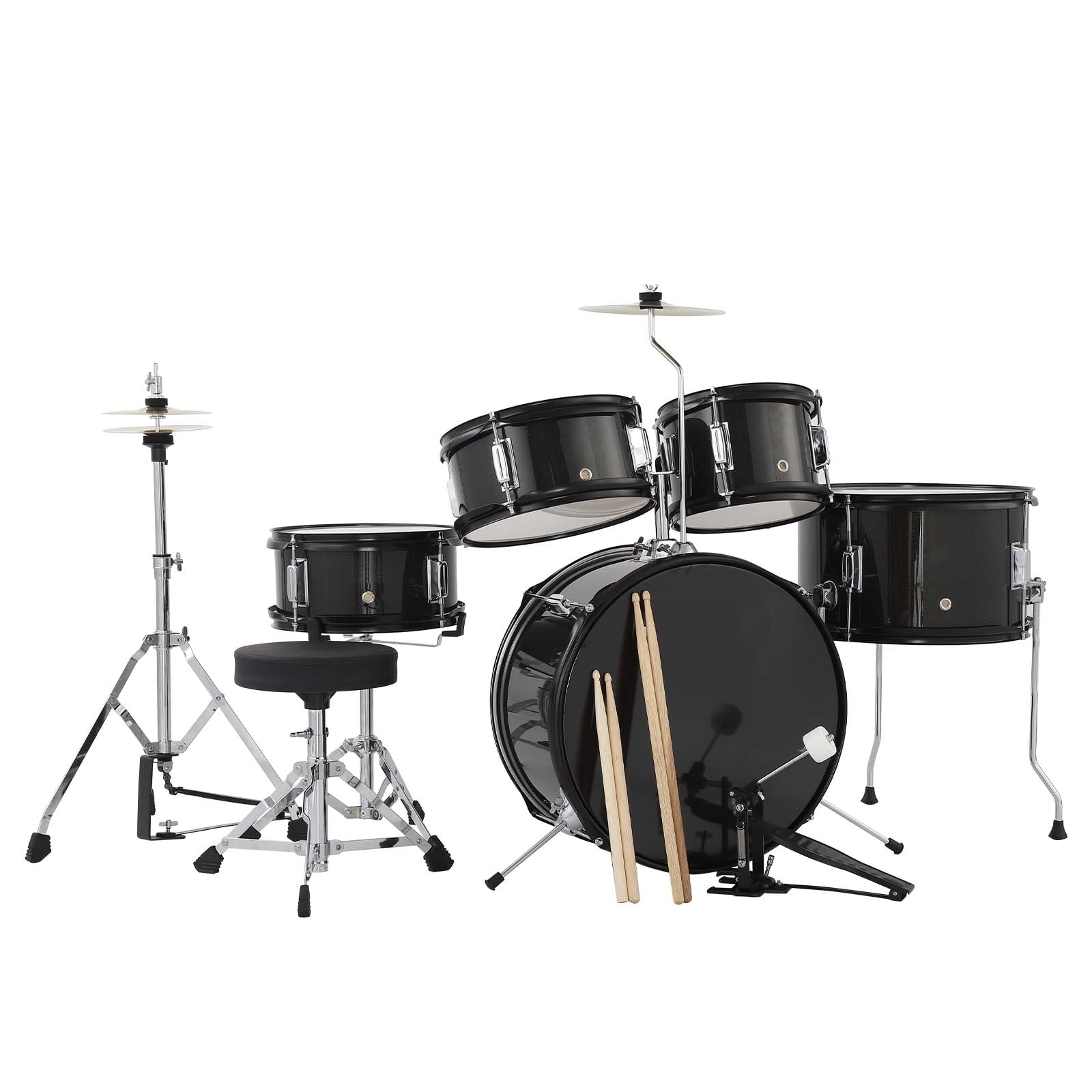 AD-300 Junior 5-Piece Drum Set with Bass Drum, Tom-Tom, Snare, Cymbals & Hi-Tone Drum | Includes Drum Sticks, Pedal & Stool | Perfect Beginner Drum Kit for Kids & Teens | Ideal for Home Practice, Music Lessons & Live Performances