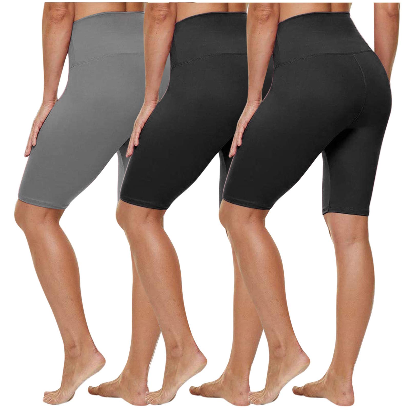 3PC Women's High Waist Yoga Shorts - Breathable Running Athletic Shorts for Gym, Workout & Outdoor Sports | Perfect for Yoga, Pilates & Fitness Training