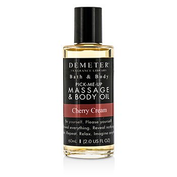 Demeter Fragrance Library 2 oz Cherry Cream Massage Oil - Relaxing Aromatherapy for Couples & Spa Treatments