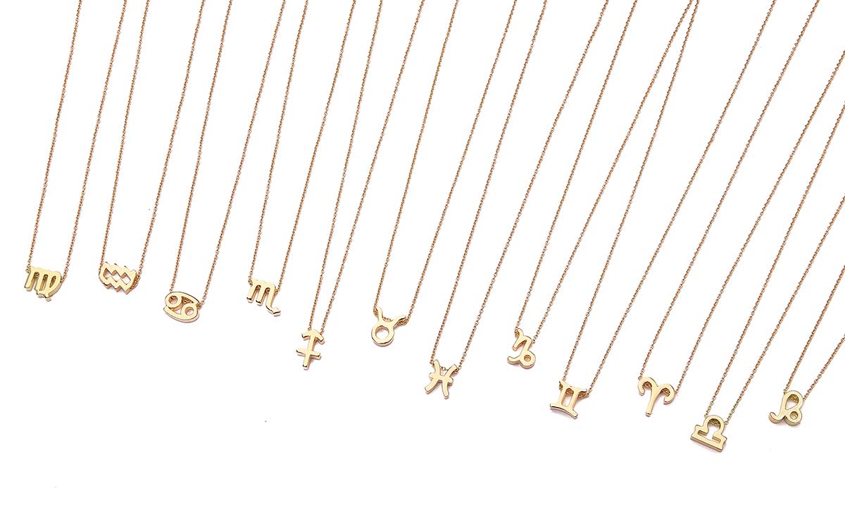 12 Zodiac Necklace for Women - Personalized Astrology Pendant with Horoscope Constellation Charm & Gift Card - Perfect Birthday Gift for Her, Daily Wear & Special Occasions