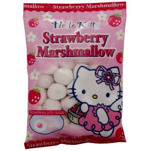 Hello Kitty Strawberry Marshmallows 3.1oz (20 Pack) - Kawaii Pink Candy for Birthday Parties, Valentine's Gifts & Cute Snacks