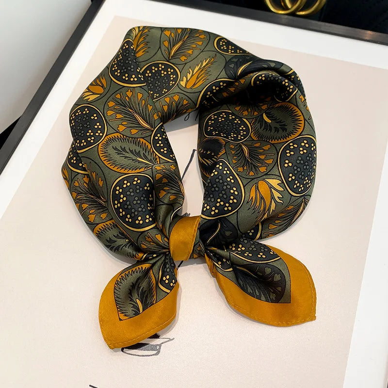 53cm Pure Silk Scarf for Women - Luxury Square Scarves & Fashionable Hair Accessories | Perfect for Hijab, Bandana, Neck Kerchief & Elegant Outfits