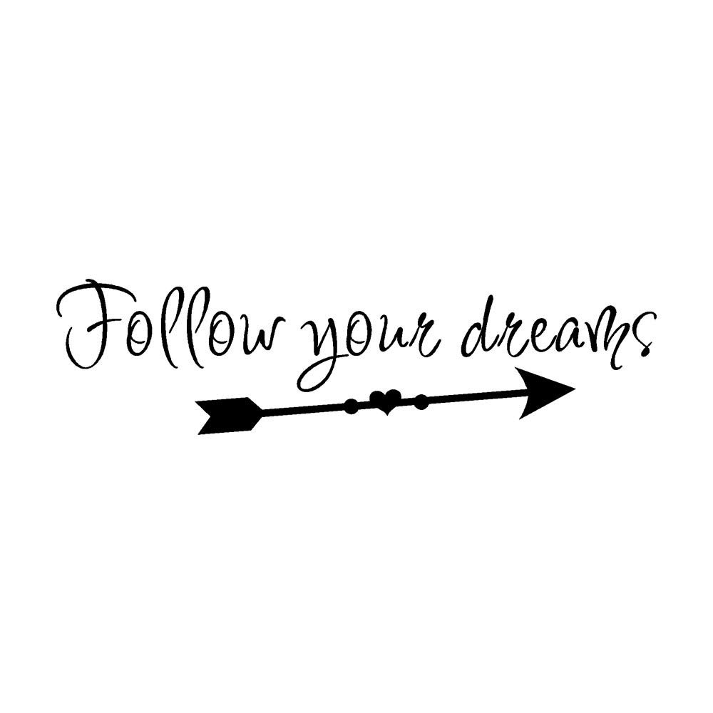 Celendi Minimalist Wall Art - Follow Your Dreams Vinyl Sticker Decor for Home, Room & Office | Removable Mural Stickers for Bedroom, Living Room & Nursery | Motivational Quote Wall Decals