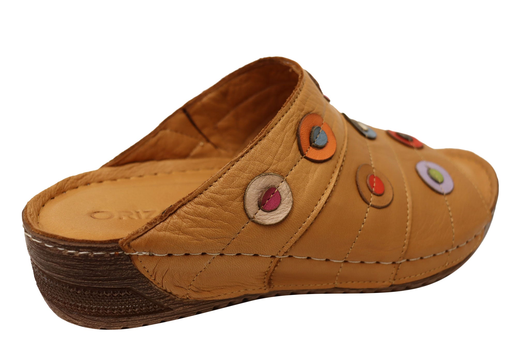 Orizonte Passion Women's Comfortable Leather Slides Sandals - European Style for Casual Wear, Beach, and Home Relaxation