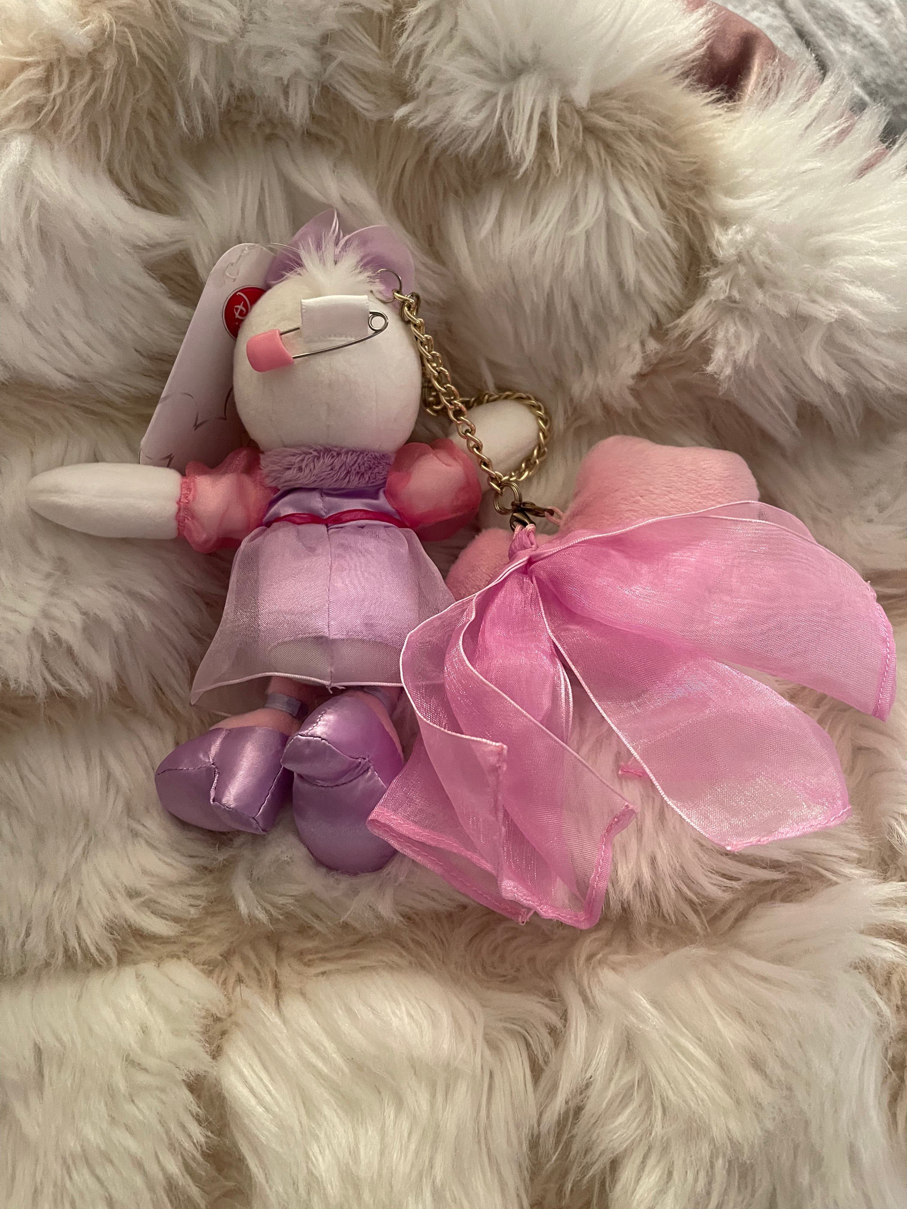 Disney Store x Angelic Pretty Daisy Duck Plush Keychain - Limited Edition Collectible - Perfect for Disney Fans, Cosplay Accessories & Gift Giving