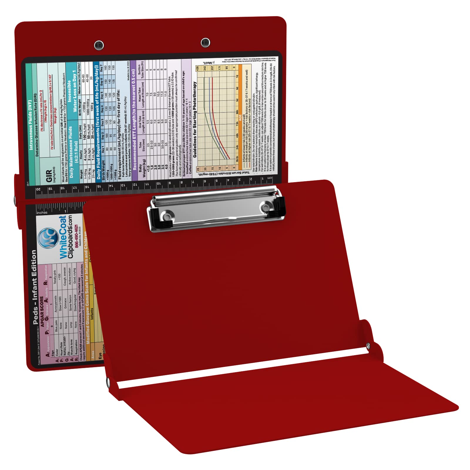 Whitecoat Clipboard® - Red Pediatric Edition | Durable Medical Clipboard for Doctors & Nurses | Perfect for Hospitals, Clinics & Pediatric Care