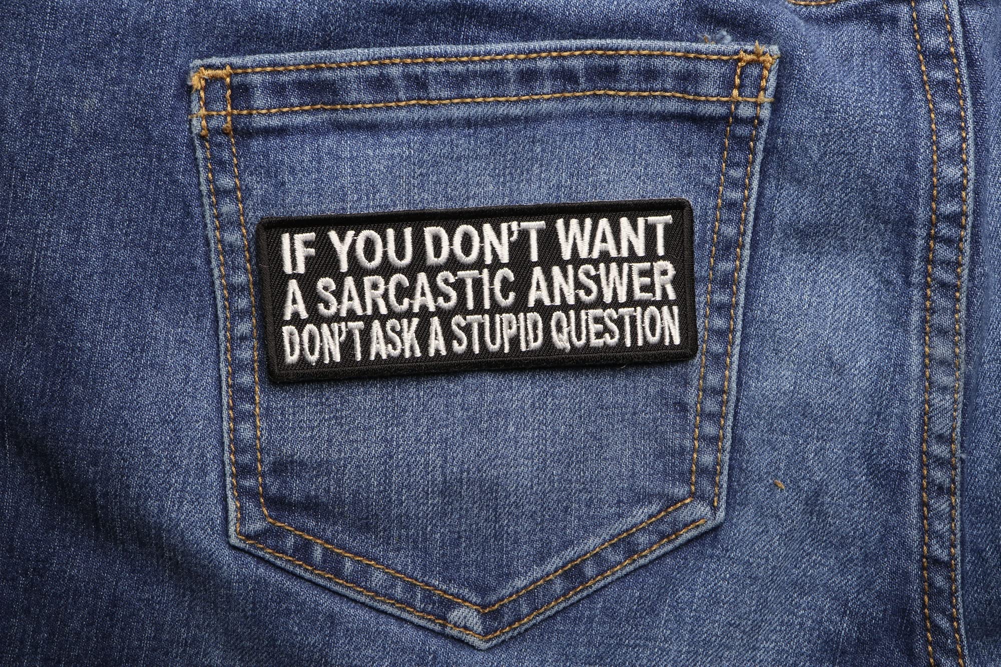 Sarcasm Patches - Embroidered Iron-On & Sew-On Appliques with Funny Sarcastic Sayings - Perfect for Jackets, Backpacks & DIY Clothing Customization