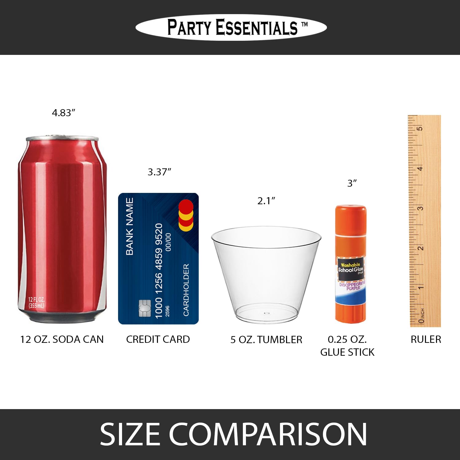 Disposable Plastic Party Cups - 5-Ounce Clear Tumblers for Drinks, Snacks & Fruits (40-Pack) - Perfect for Birthday Parties, BBQs, Picnics & Family Gatherings