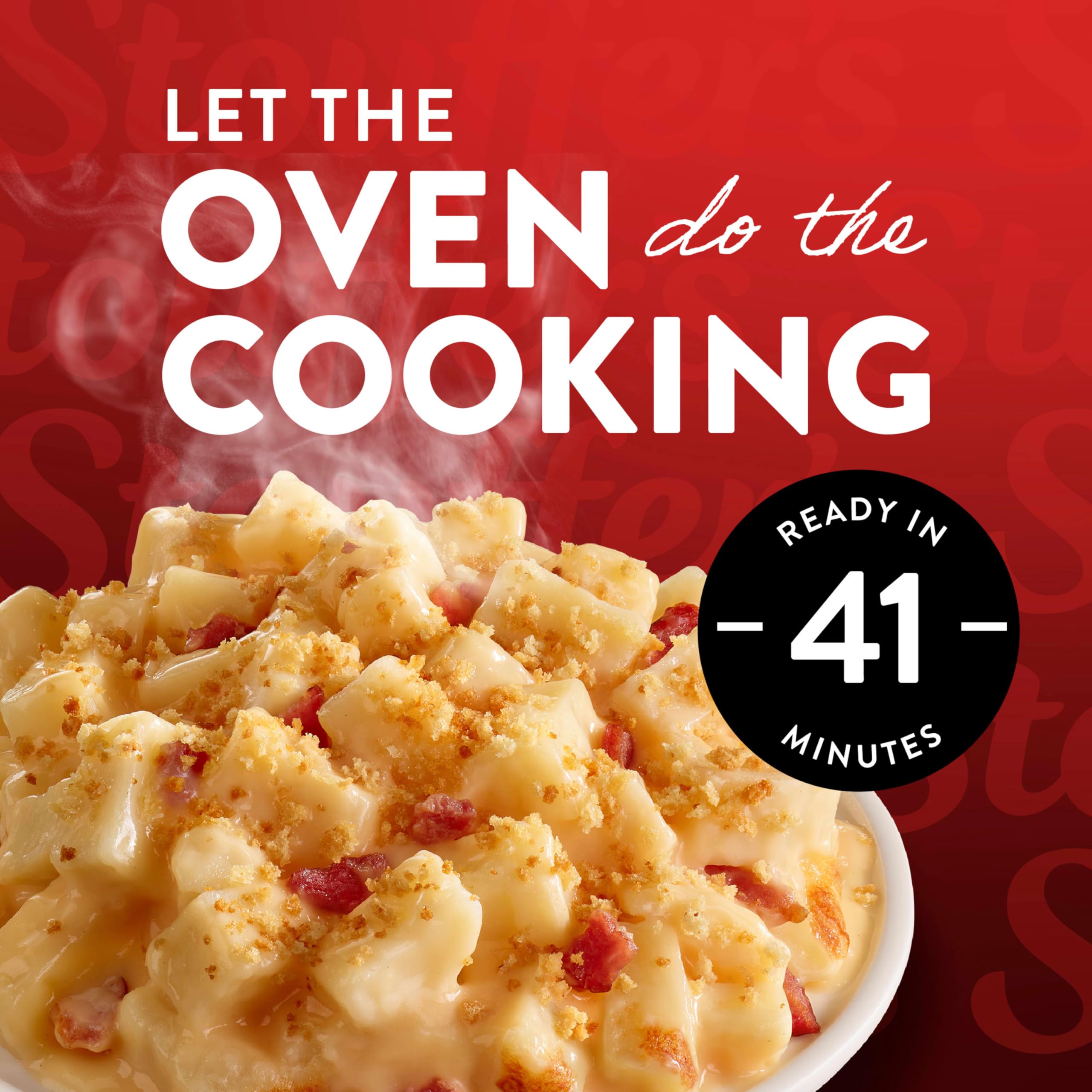 Stouffer’s Cheddar Potato Bacon Bake - Single Serve Frozen Meal | Cheesy Potato Casserole with Bacon | Microwave or Oven Ready | Quick & Easy Dinner for Busy Weeknights, Office Lunch or Late Night Snack