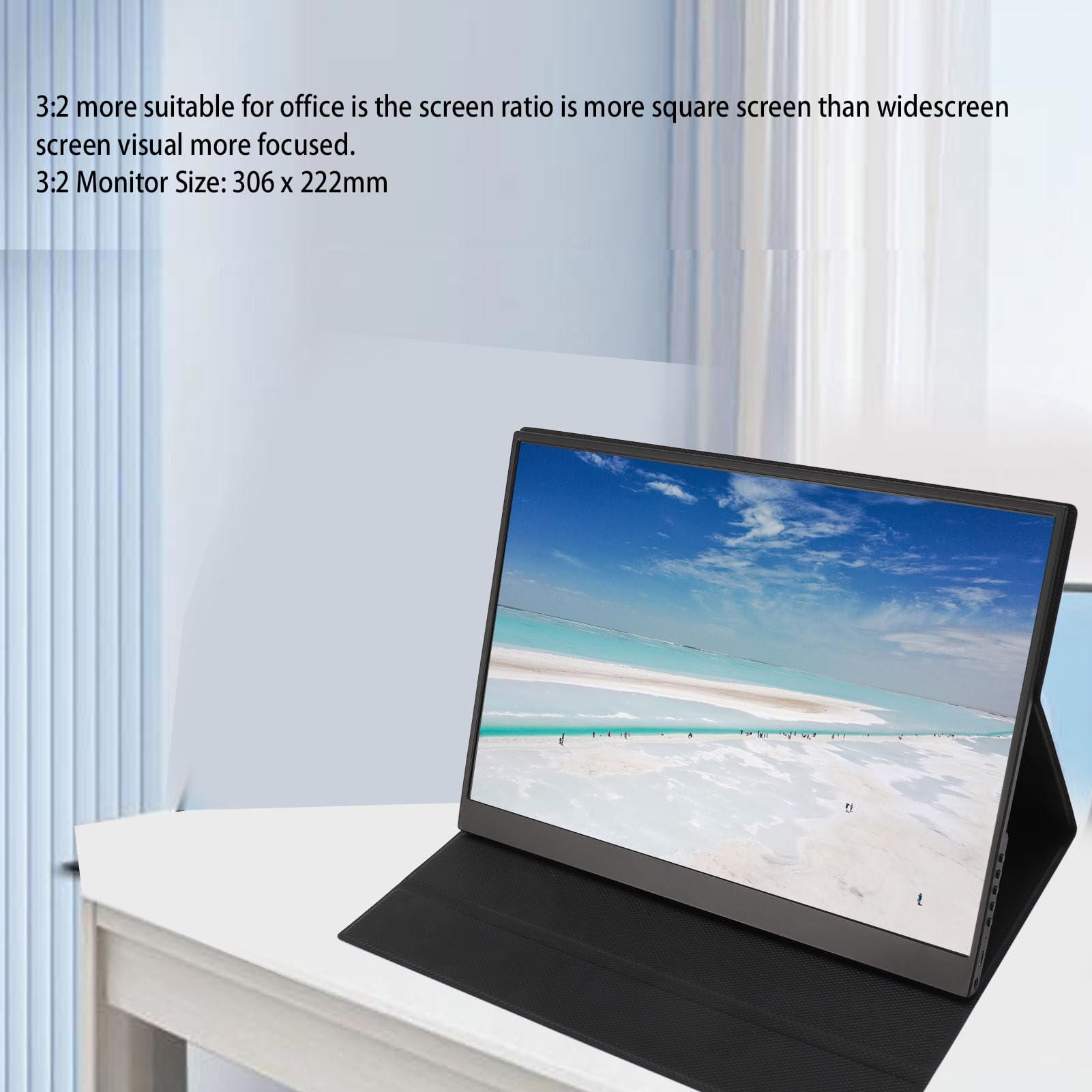 Jectse 14 Inch 2K FHD Portable Monitor with USB C HDMI, 3:2 IPS Gaming Display with Cover & Speakers for Laptop, PC, Phone - Ideal for Work, Gaming, and Travel