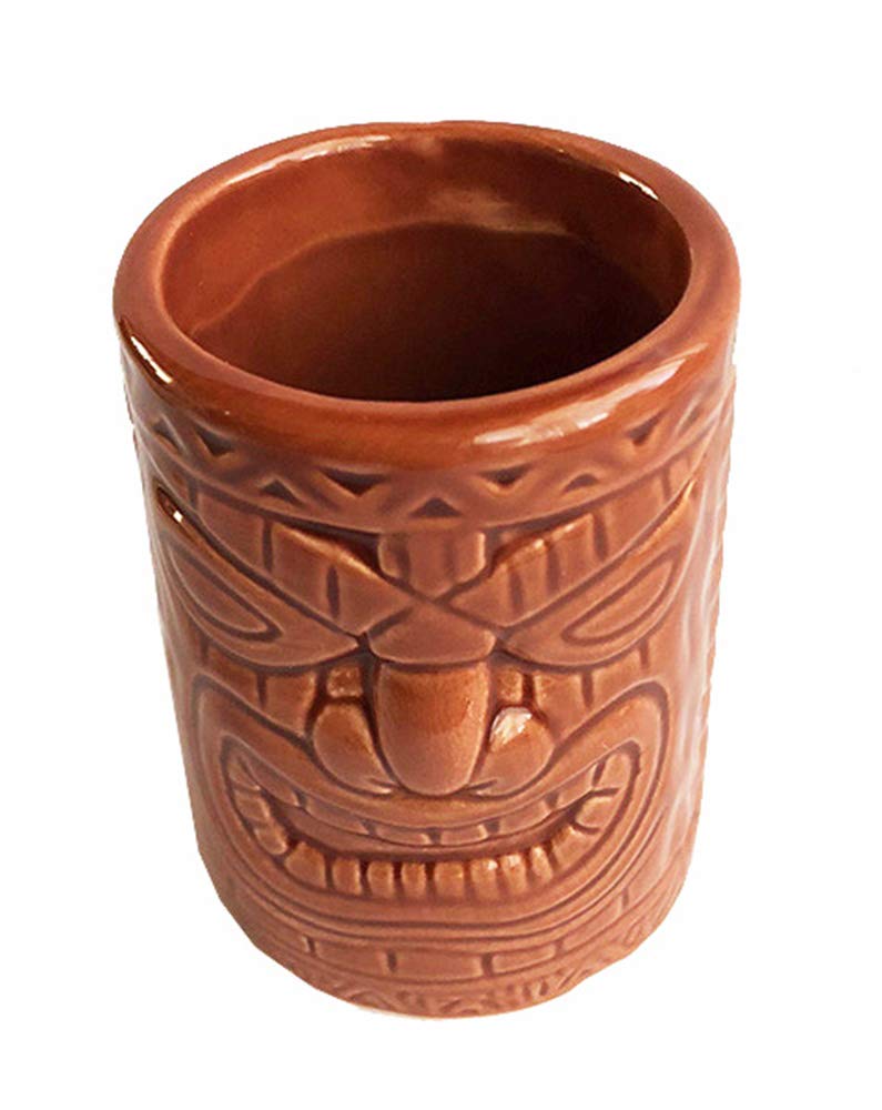 Hawaiian Lucky Tiki Shot Glass 1 oz - Tropical Party Cup for Cocktails, Luau Themed Drinks & Beach Bar Decor