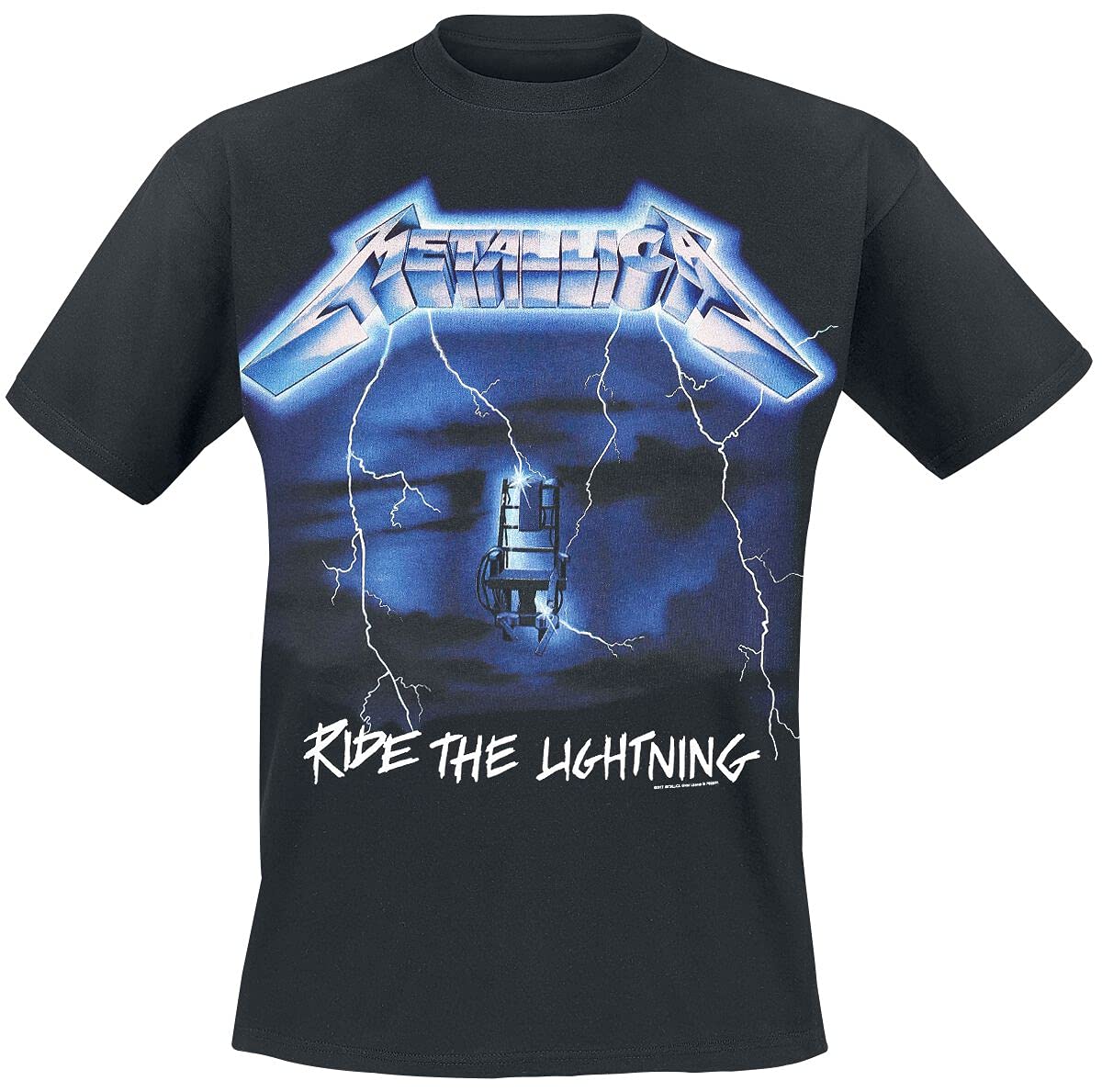 Metallica Ride The Lightning Tour Men's Slim Fit T-Shirt - Black Band Tee with Back Print | Rock Music Concert & Casual Wear
