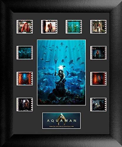 Jason Momoa Aquaman Collectible FilmCells - 10 Authentic 35mm Film Clips from DCEU Movies | DC Comics Art Display for Home Theater & Superhero Fan Cave Decor