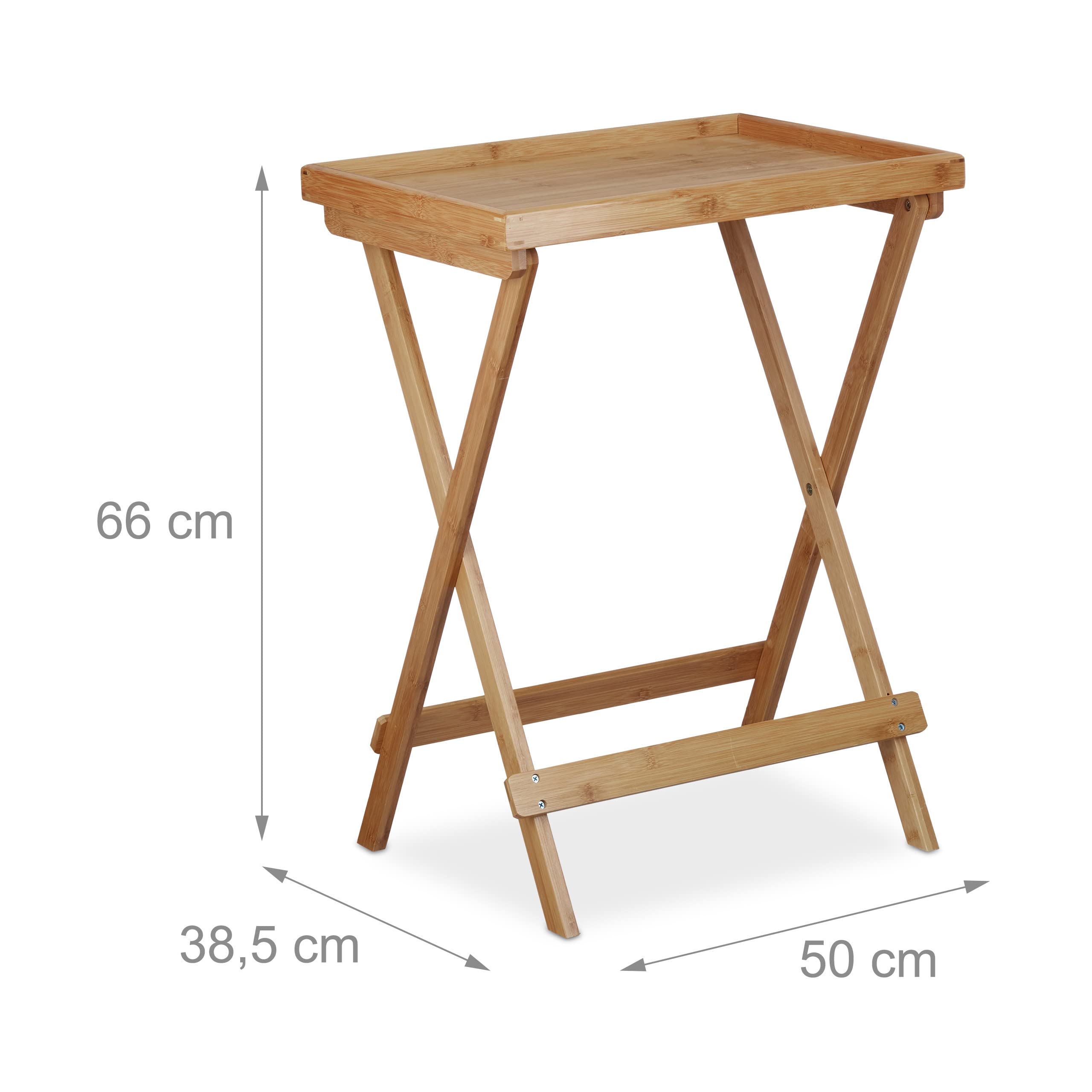 **Relaxdays Bamboo Tray Table - Foldable Serving Table for Breakfast in Bed, Sofa, or Outdoor Use - Natural Brown - 66 x 50 x 38.5 cm**    *(Perfect for cozy mornings, TV snacks, picnics, or as a stylish side table!)*