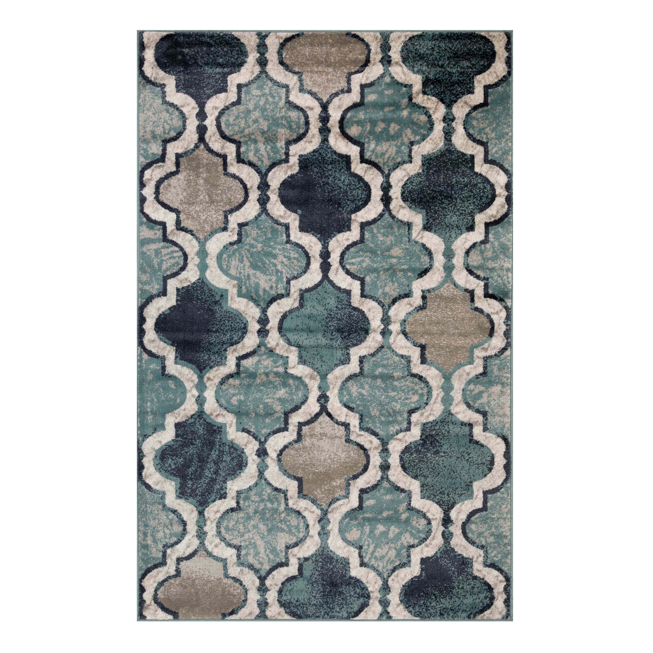 Viking Geometric Trellis Indoor Area Rug & Runner - Non-Slip Boho Chic Carpet for Living Room, Bedroom, Hallway - Perfect for Nordic Home Decor & Cozy Spaces