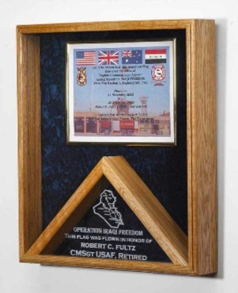 Premium American Flag Display Case - Wooden Shadow Box for US Flag Preservation & Framing | Perfect for Home, Office & Military Memorials
