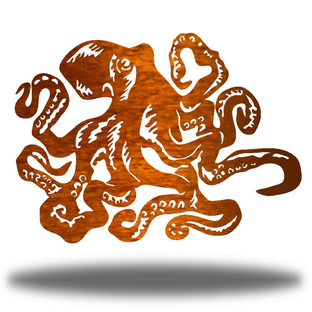 Riverside Designs The Octopus Beach Coastal Steel Metal Hanging Wall Art Sculpture Sign - 36