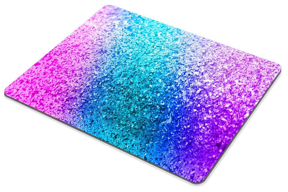 Custom Glitter Print Non-Slip Gaming Mouse Pad - Colorful Cute Rectangle Mousepad for PC Laptop Office & Home Use - Perfect Gift for Gamers & Work