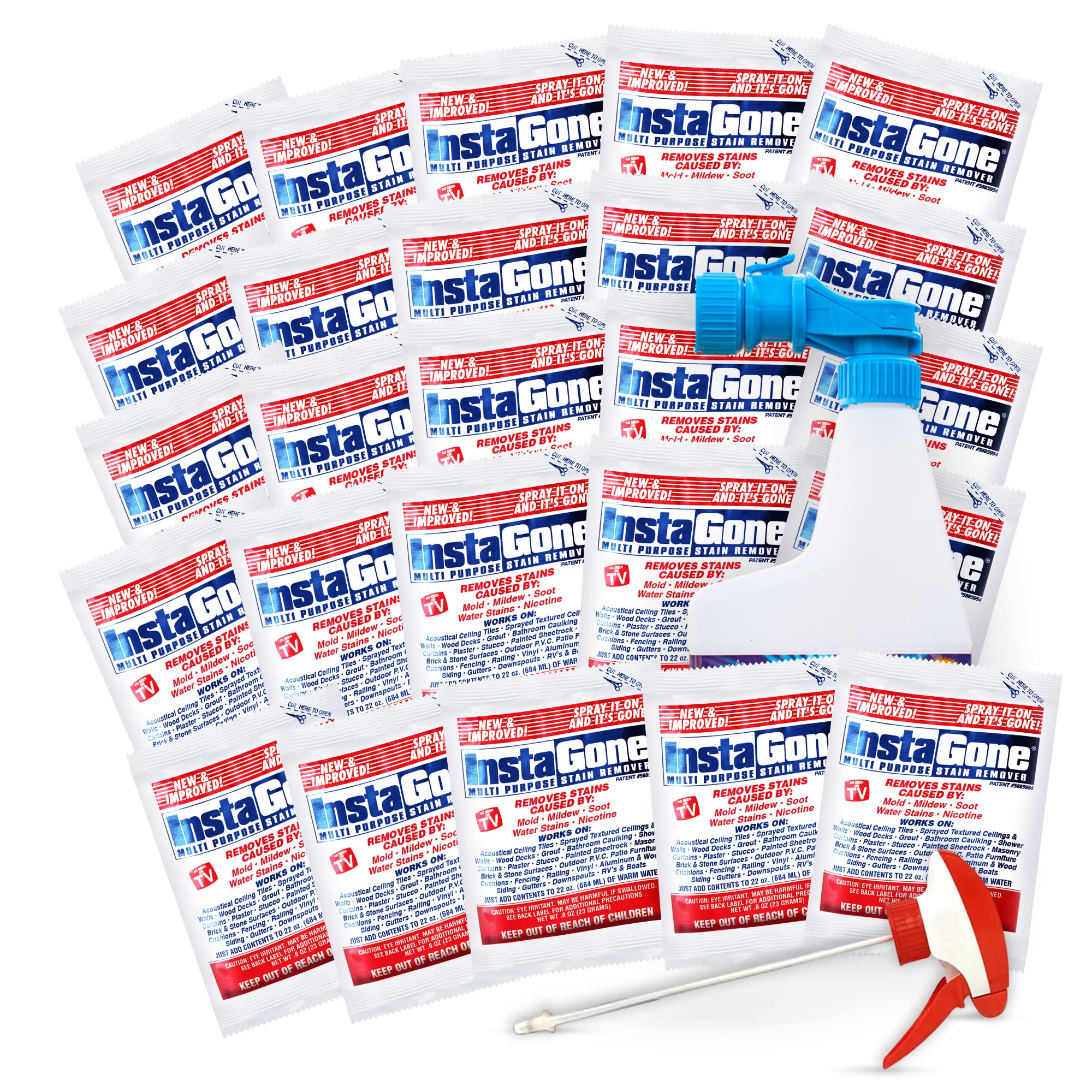 All-Purpose Cleaner Refill Packs (25 x 0.8oz) with 24oz Spray Bottle & Garden Hose Attachment Set - Multi-Surface Cleaning Supplies for Kitchen, Bathroom, Floors & Outdoor Areas - Household Essentials for Indoor & Outdoor Use