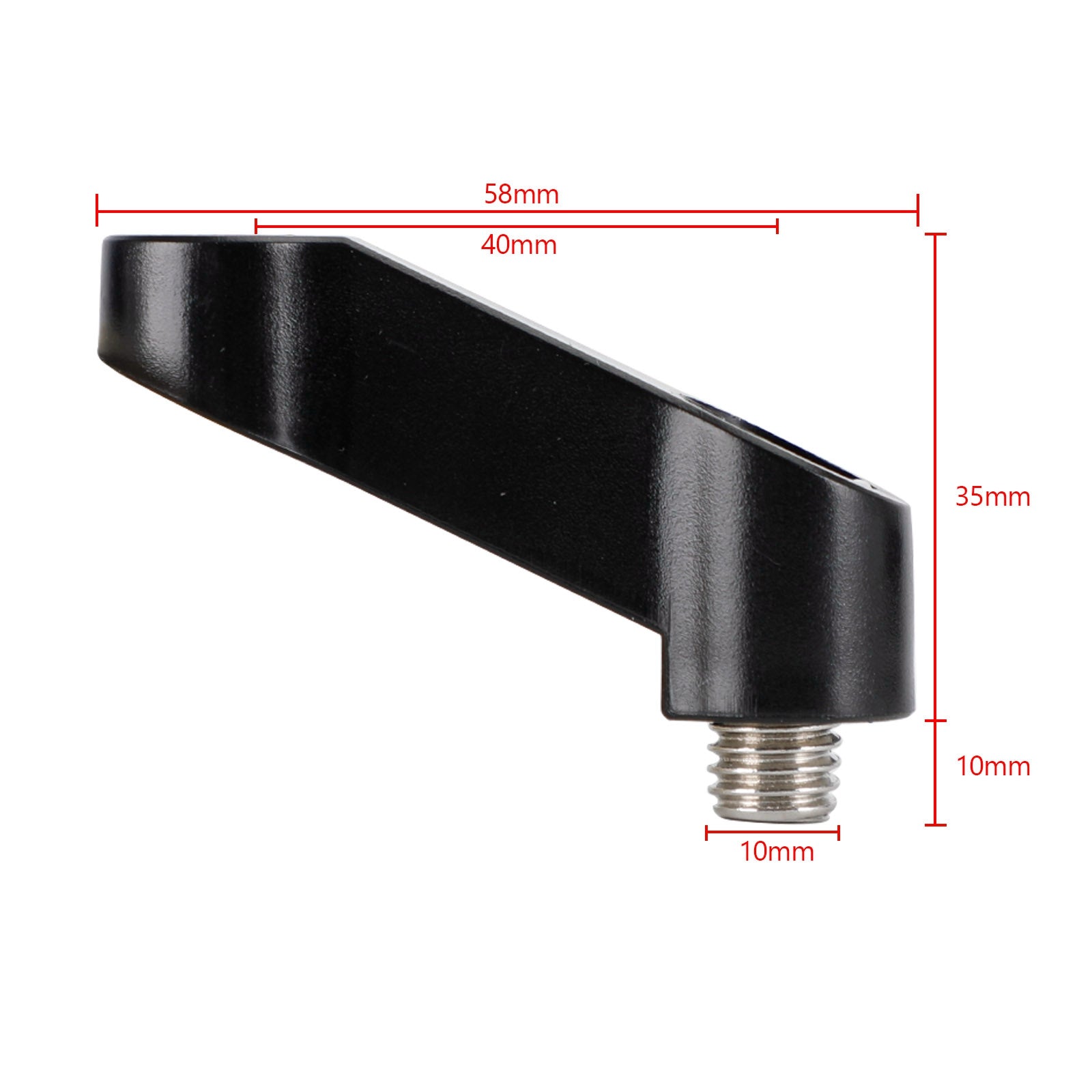 10mm x 1.5 Motorcycle ABS Mirror Riser Extender Adapter Mounts - Right Hand Pair for Harley, Honda, Yamaha - Improve Visibility & Reduce Vibration for Safer Riding
