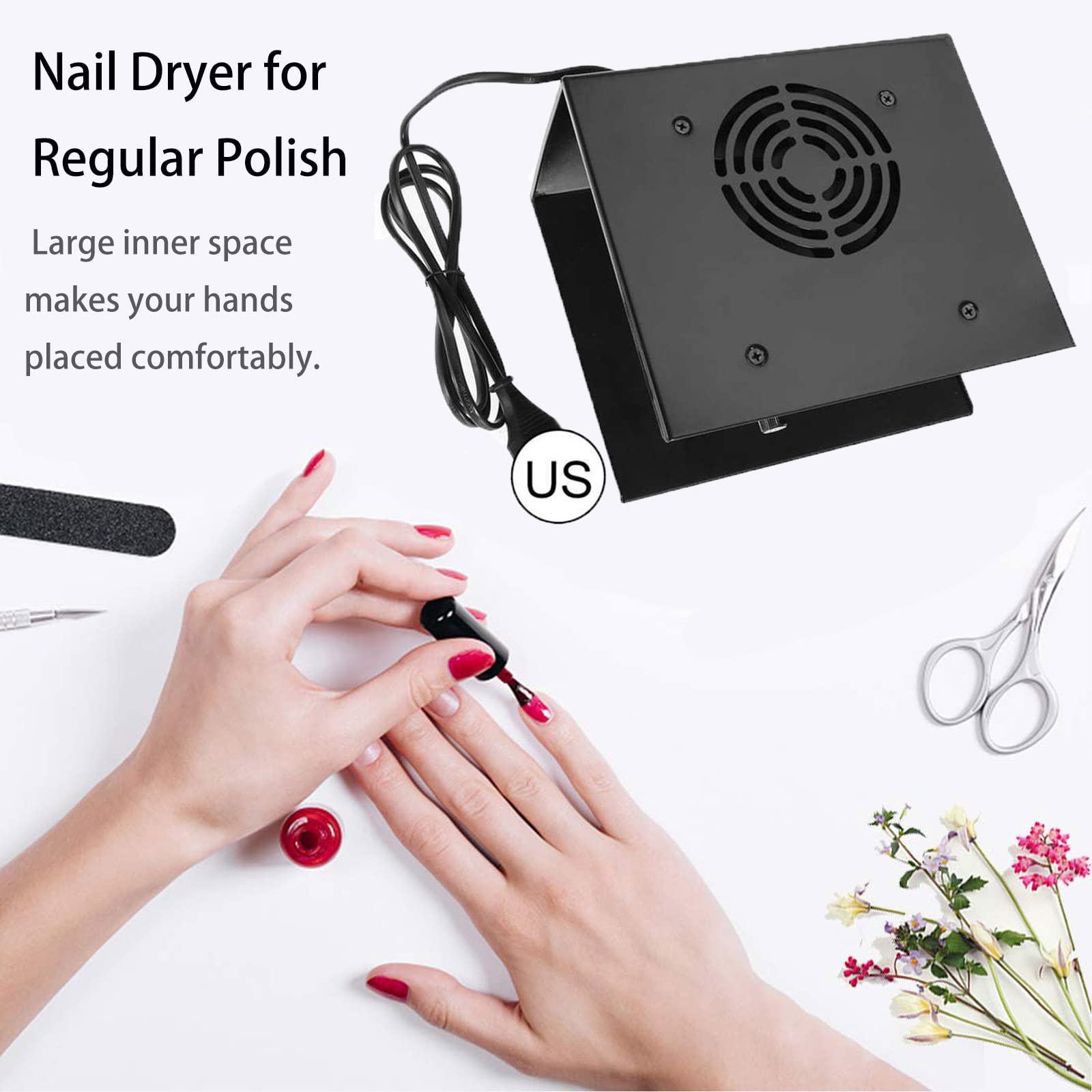 Professional 300W Nail Dryer for Gel & Regular Polish - Hot & Cool Air Nail Fan Blower for Manicure & Nail Art Salon | Fast Drying for Home & Salon Use
