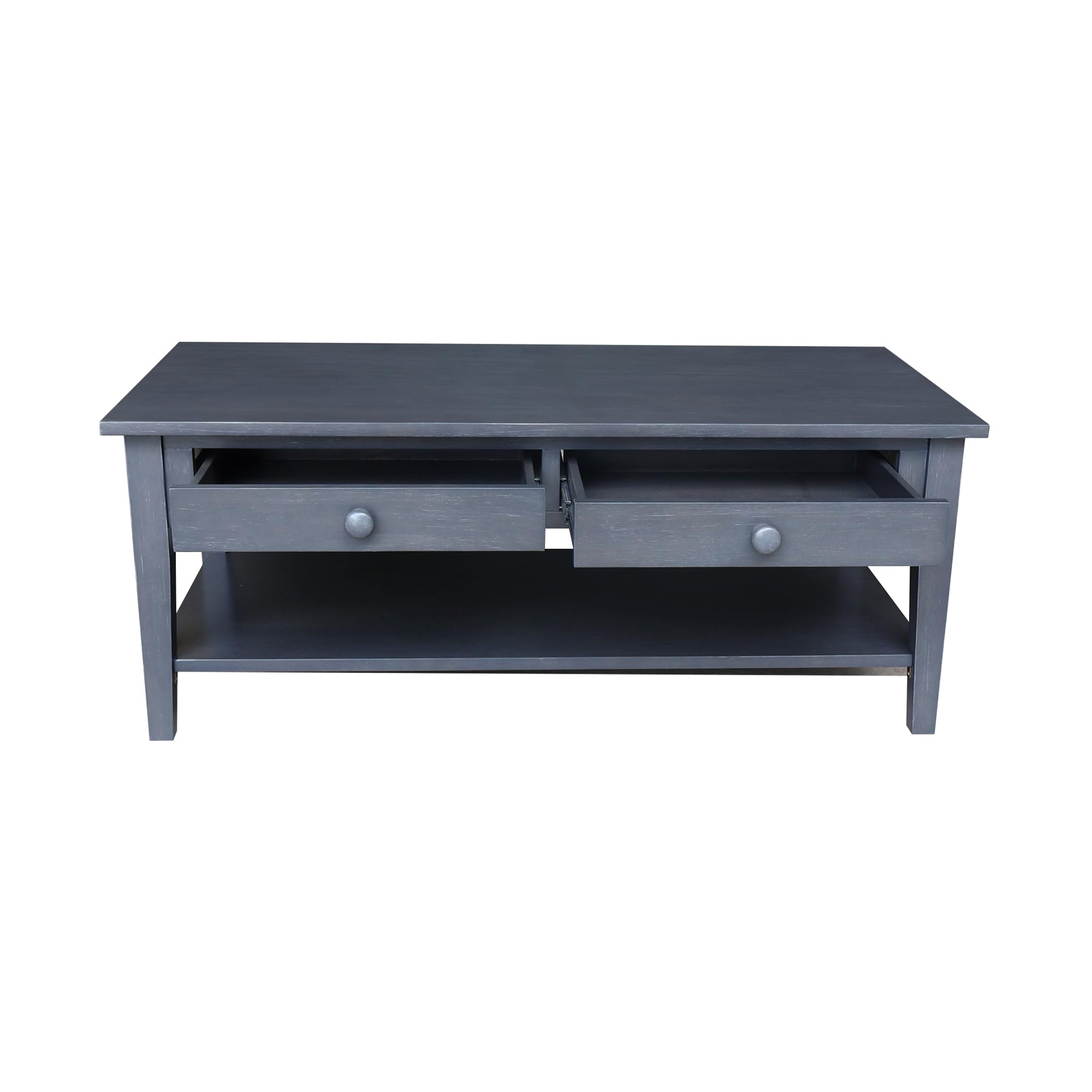 IC International Concepts Solid Wood Spencer Coffee Table - Modern Farmhouse Style for Living Room, Office & Lounge Areas